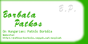 borbala patkos business card